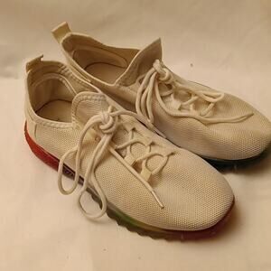 Wanted white rainbow soled infinity sneaker. Size 8